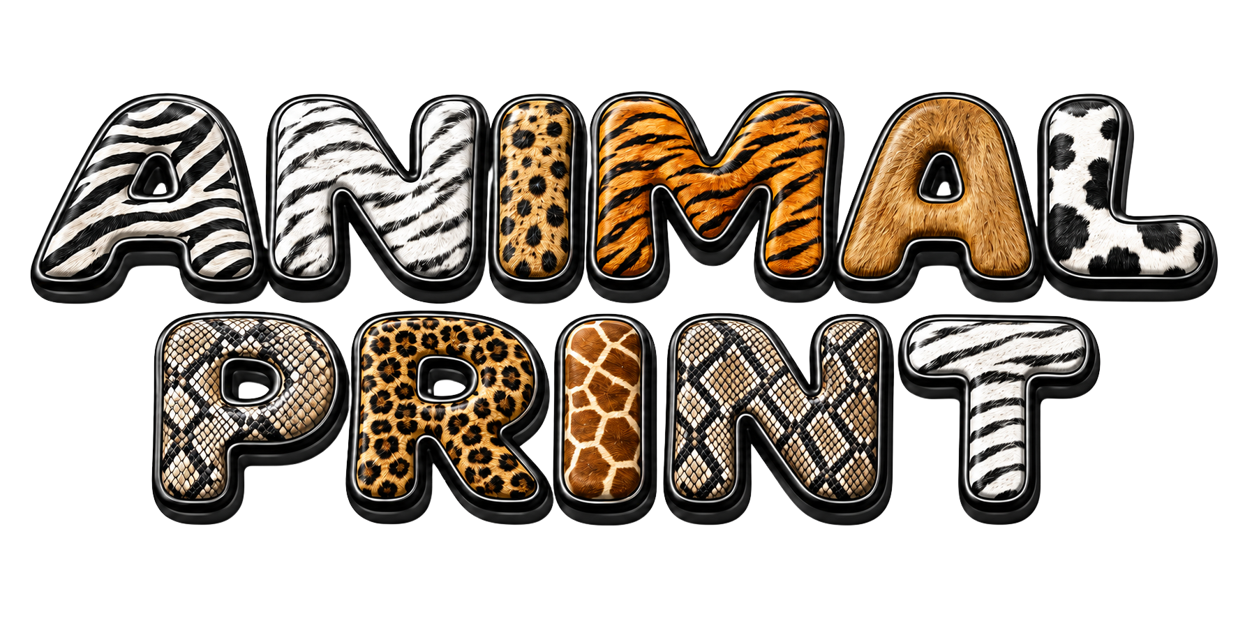 Animal print lettering - the Neo Boat Party dress code